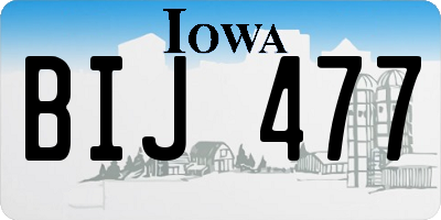 IA license plate BIJ477