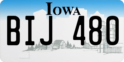 IA license plate BIJ480