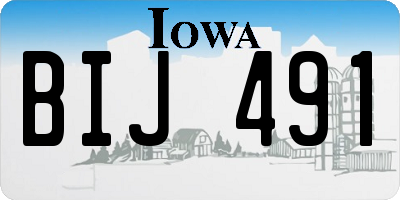 IA license plate BIJ491