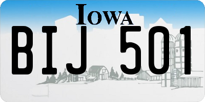 IA license plate BIJ501