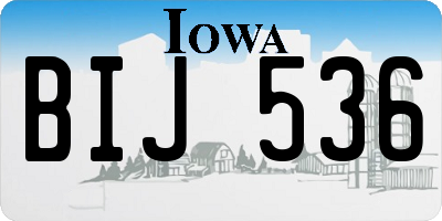 IA license plate BIJ536