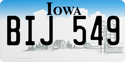 IA license plate BIJ549