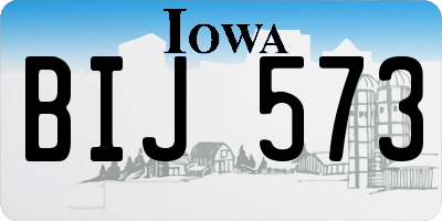 IA license plate BIJ573