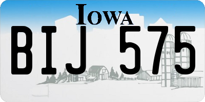 IA license plate BIJ575