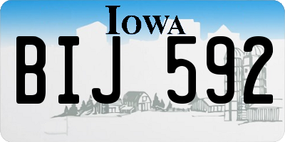 IA license plate BIJ592