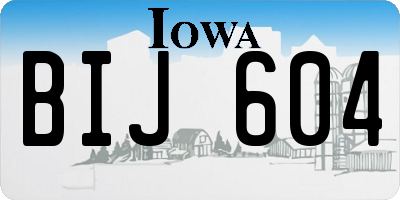 IA license plate BIJ604