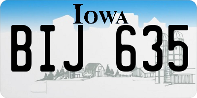 IA license plate BIJ635