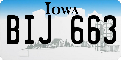 IA license plate BIJ663