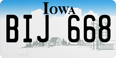 IA license plate BIJ668