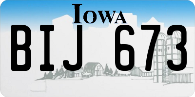 IA license plate BIJ673