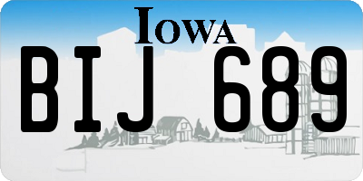 IA license plate BIJ689