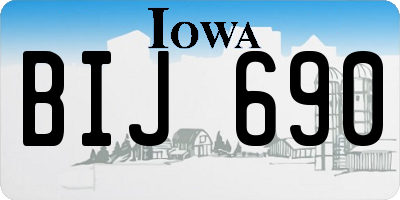 IA license plate BIJ690