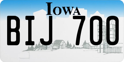 IA license plate BIJ700