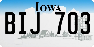 IA license plate BIJ703