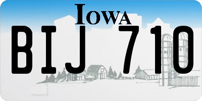 IA license plate BIJ710