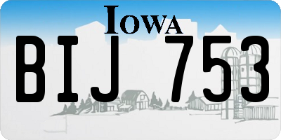 IA license plate BIJ753