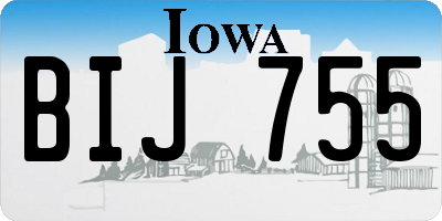 IA license plate BIJ755