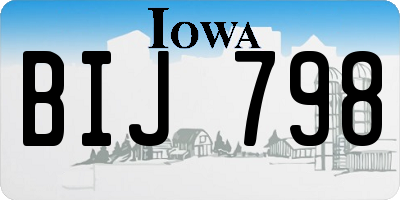 IA license plate BIJ798