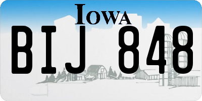 IA license plate BIJ848