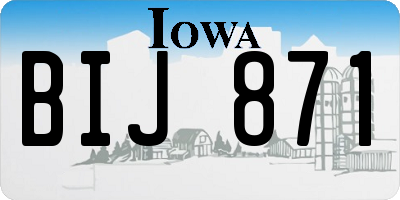 IA license plate BIJ871