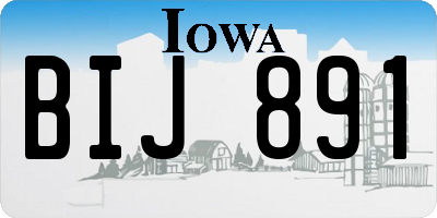 IA license plate BIJ891