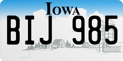 IA license plate BIJ985