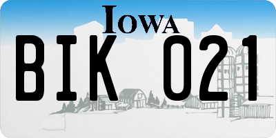 IA license plate BIK021