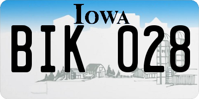 IA license plate BIK028