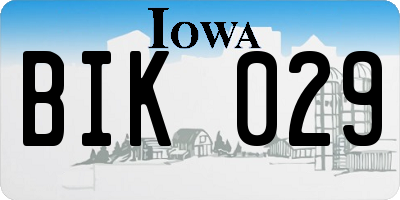 IA license plate BIK029