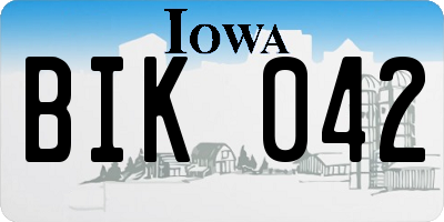 IA license plate BIK042