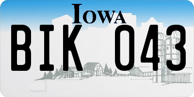 IA license plate BIK043