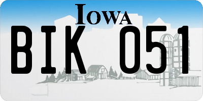 IA license plate BIK051