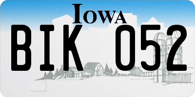 IA license plate BIK052