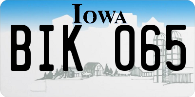 IA license plate BIK065