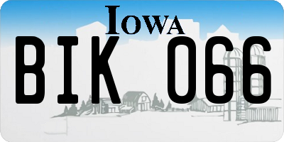 IA license plate BIK066
