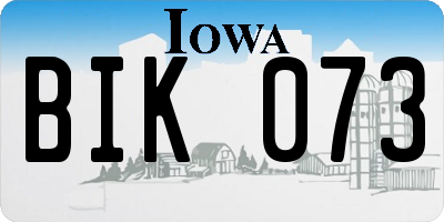 IA license plate BIK073