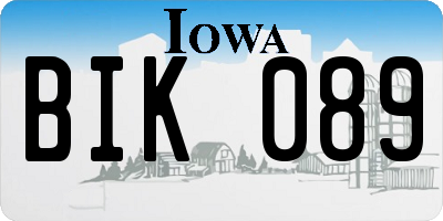 IA license plate BIK089