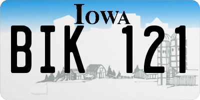 IA license plate BIK121