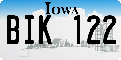 IA license plate BIK122