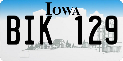 IA license plate BIK129