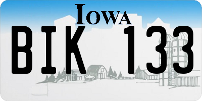IA license plate BIK133