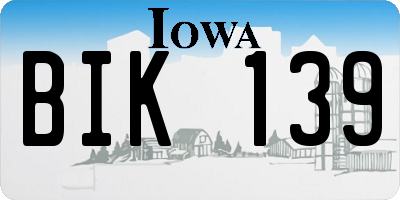 IA license plate BIK139