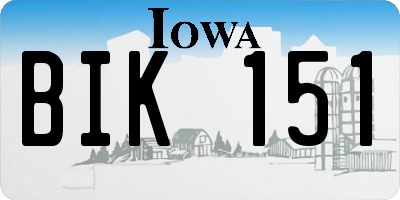 IA license plate BIK151