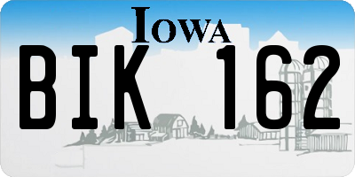 IA license plate BIK162