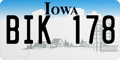 IA license plate BIK178