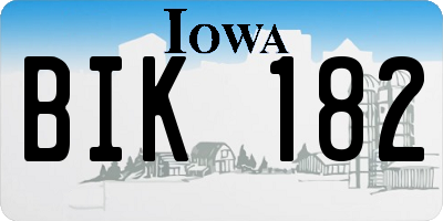 IA license plate BIK182