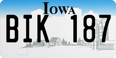 IA license plate BIK187