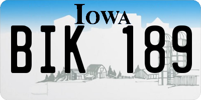 IA license plate BIK189
