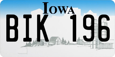 IA license plate BIK196