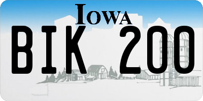 IA license plate BIK200